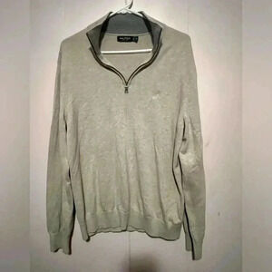 Nautica Men's XL Long Sleeve Half Zip‎ Mock Neck Sweatshirt Heathered Gray